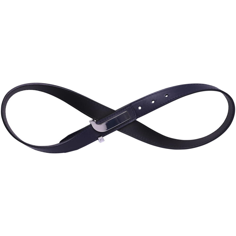 Reversible belt made of calfskin in navy blue and black